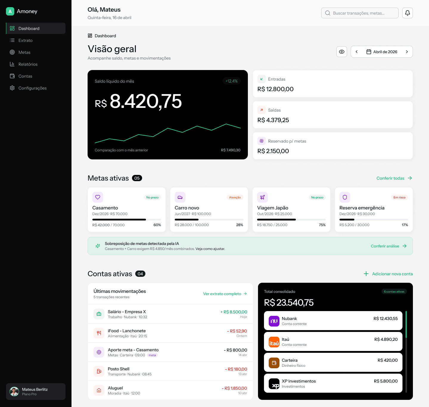 Amoney — Finanças muito fácil